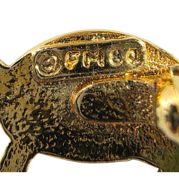 Vtg Gold-Tone franklin mint Tortoise Bar Pin Brooch Four Detailed Turtles - Picture 5 of 7